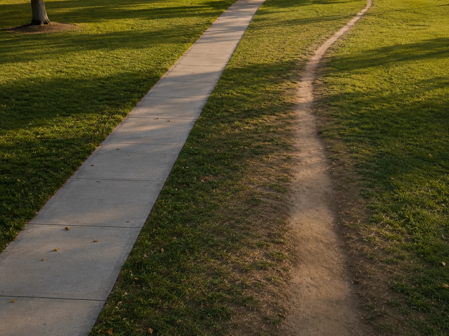 草地上的 desire path 与规划道路